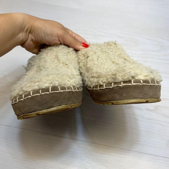 L.L. Bean Size 7 Cozy Slipper Slides Sherpa Pile Fleece Womens Warm Clog - Picture 5 of 9